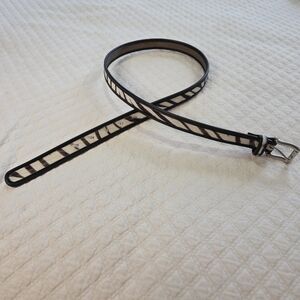 Amanda Smith Zebra Print Calf Hair Thin Belt